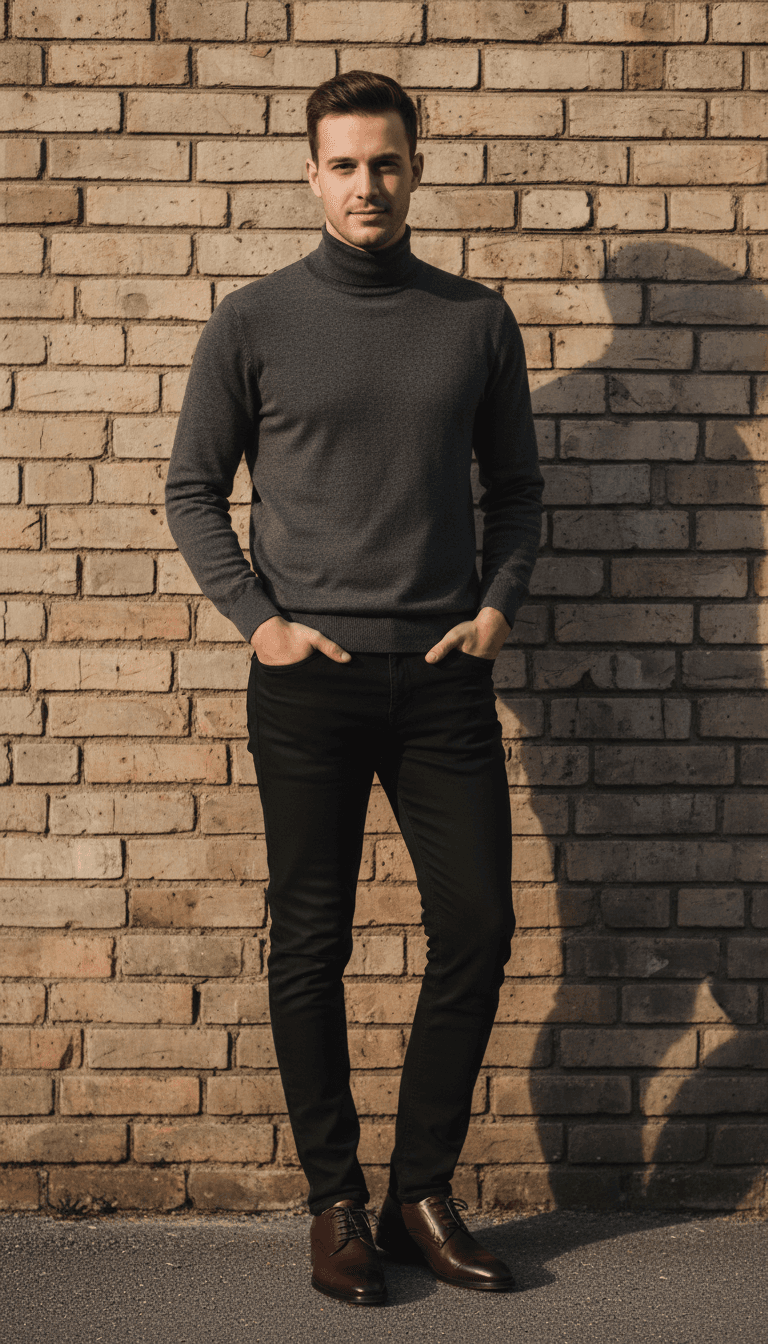 Man wearing modern square metal frames